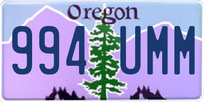 OR license plate 994UMM