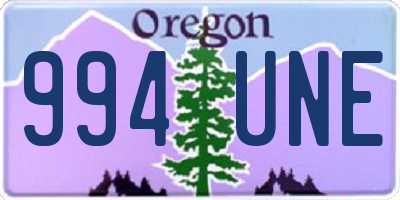 OR license plate 994UNE