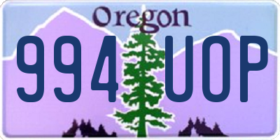 OR license plate 994UOP