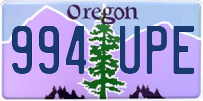 OR license plate 994UPE