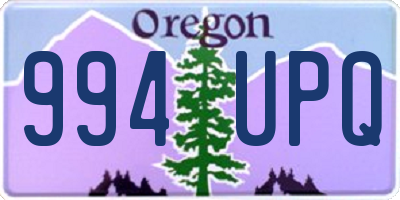 OR license plate 994UPQ