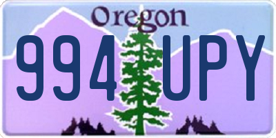 OR license plate 994UPY