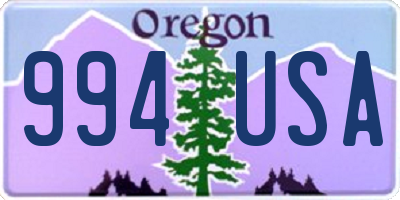 OR license plate 994USA