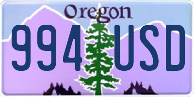 OR license plate 994USD