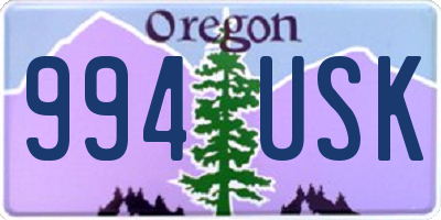 OR license plate 994USK