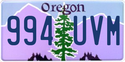 OR license plate 994UVM