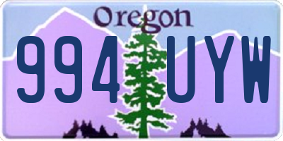 OR license plate 994UYW