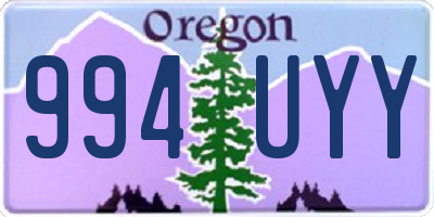 OR license plate 994UYY