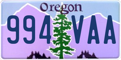 OR license plate 994VAA