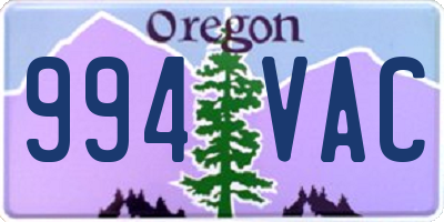 OR license plate 994VAC