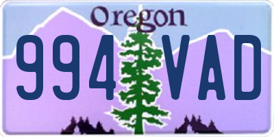 OR license plate 994VAD