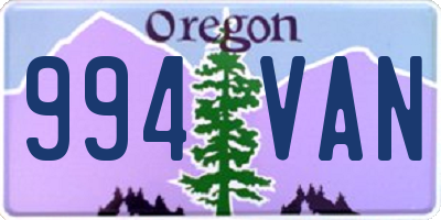 OR license plate 994VAN