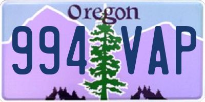 OR license plate 994VAP