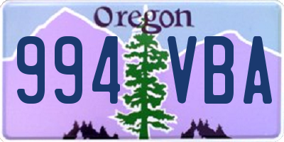 OR license plate 994VBA
