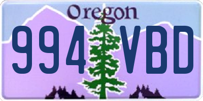 OR license plate 994VBD