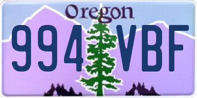OR license plate 994VBF