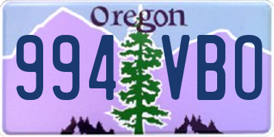 OR license plate 994VBO