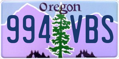 OR license plate 994VBS