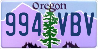 OR license plate 994VBV