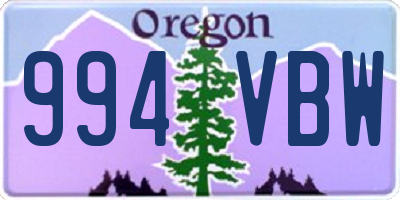 OR license plate 994VBW