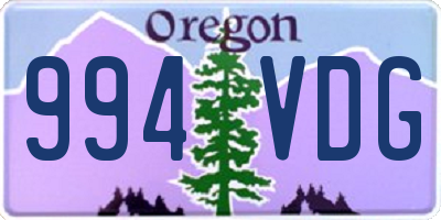 OR license plate 994VDG