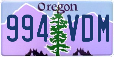 OR license plate 994VDM