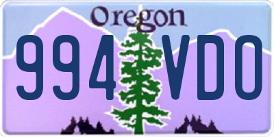 OR license plate 994VDO