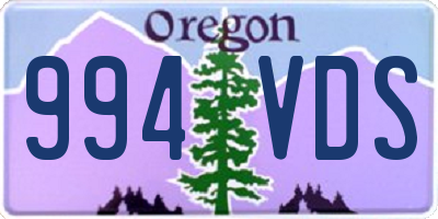 OR license plate 994VDS