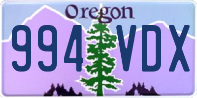 OR license plate 994VDX