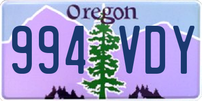 OR license plate 994VDY