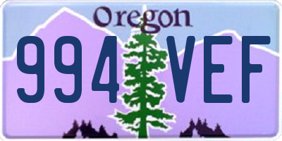 OR license plate 994VEF