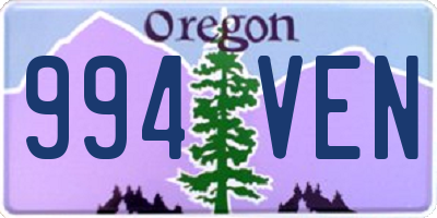 OR license plate 994VEN