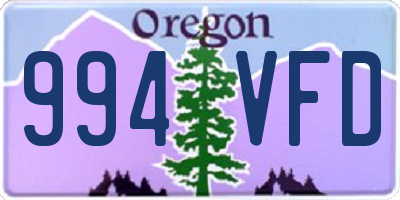 OR license plate 994VFD