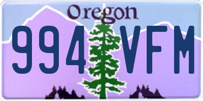 OR license plate 994VFM