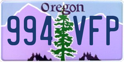 OR license plate 994VFP