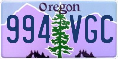 OR license plate 994VGC