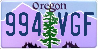 OR license plate 994VGF