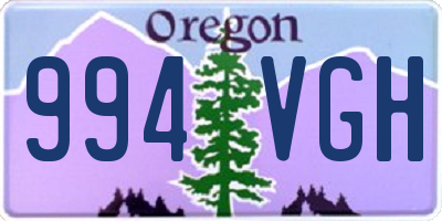 OR license plate 994VGH