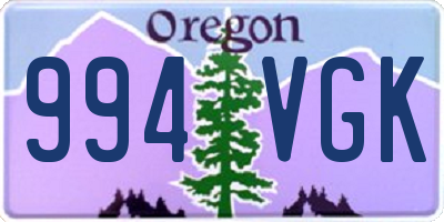 OR license plate 994VGK
