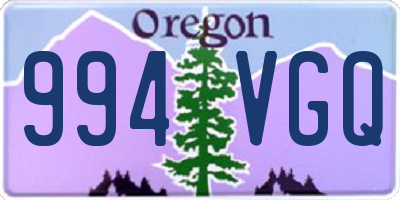 OR license plate 994VGQ