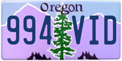 OR license plate 994VID