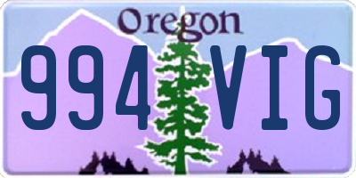 OR license plate 994VIG