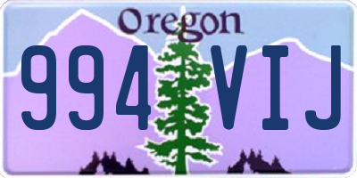 OR license plate 994VIJ