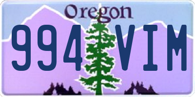 OR license plate 994VIM