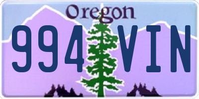 OR license plate 994VIN