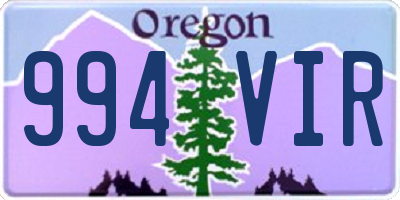 OR license plate 994VIR