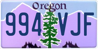 OR license plate 994VJF