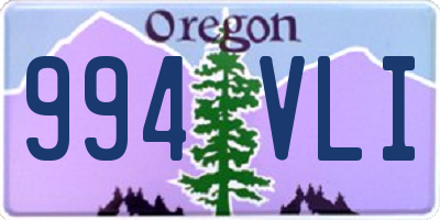 OR license plate 994VLI