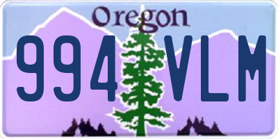 OR license plate 994VLM