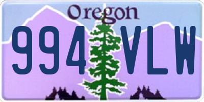 OR license plate 994VLW